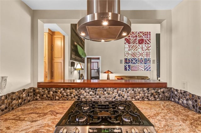 kitchen with stainless steel gas stove