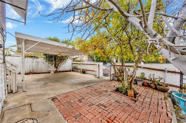 view of patio featuring a fenced backyard