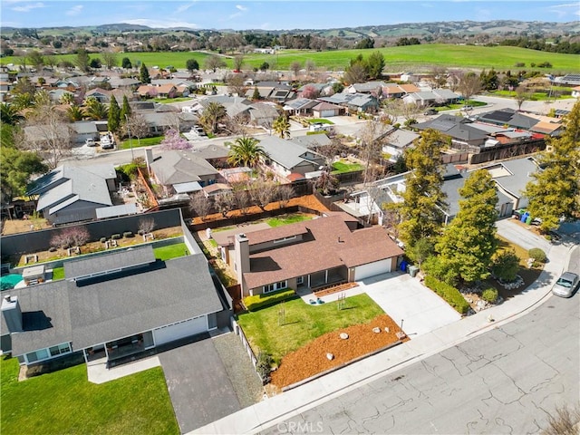 bird's eye view with a residential view