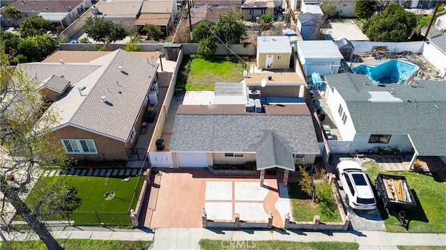 drone / aerial view with a residential view