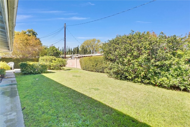 view of yard featuring fence