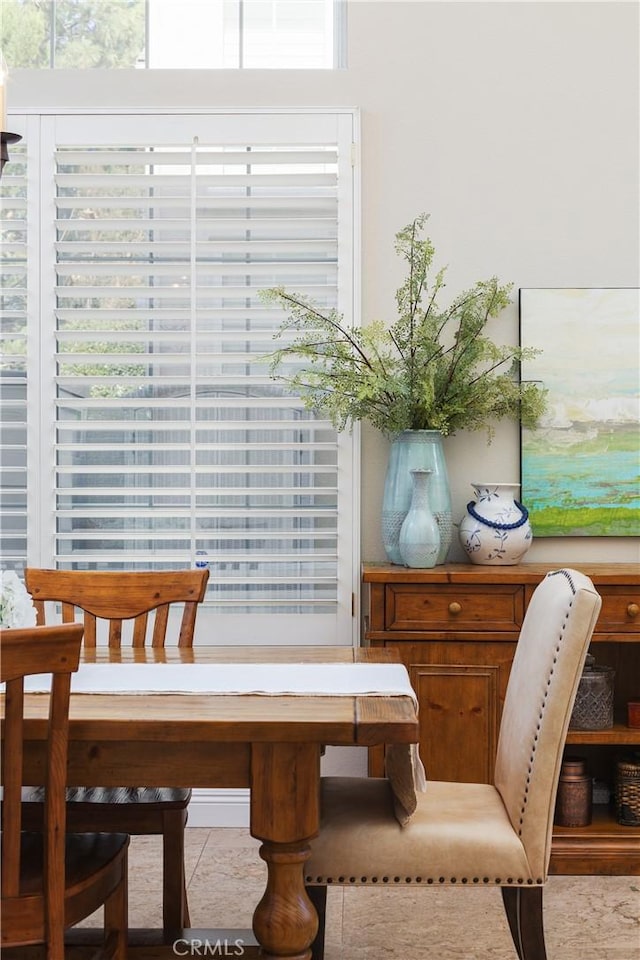 view of tiled dining space