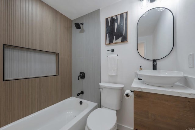 full bathroom with vanity, toilet, and shower / bathing tub combination