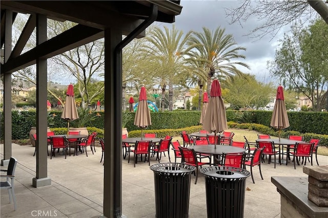 view of patio featuring outdoor dining space