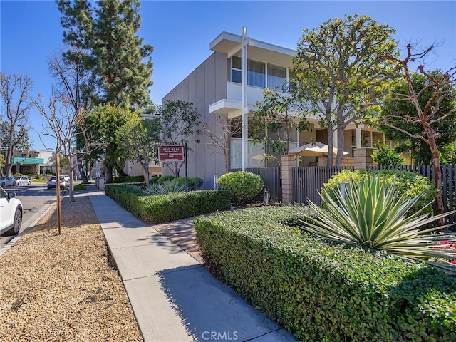 exterior space featuring fence