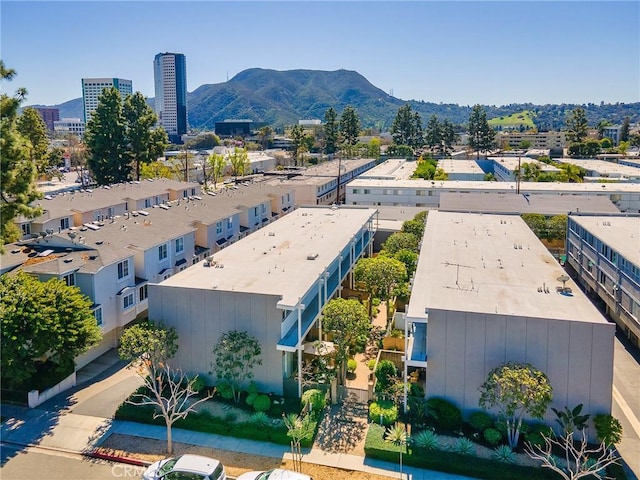 aerial view featuring a mountain view