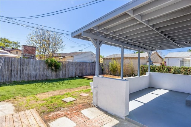 view of patio featuring a fenced backyard