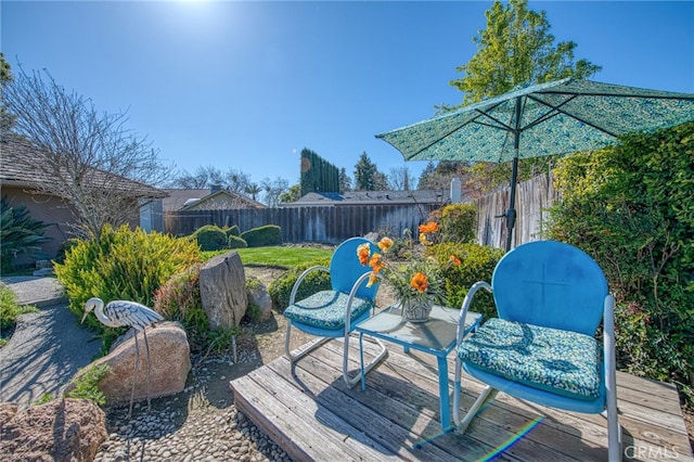 exterior space featuring a fenced backyard