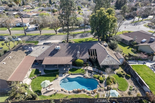 aerial view with a residential view