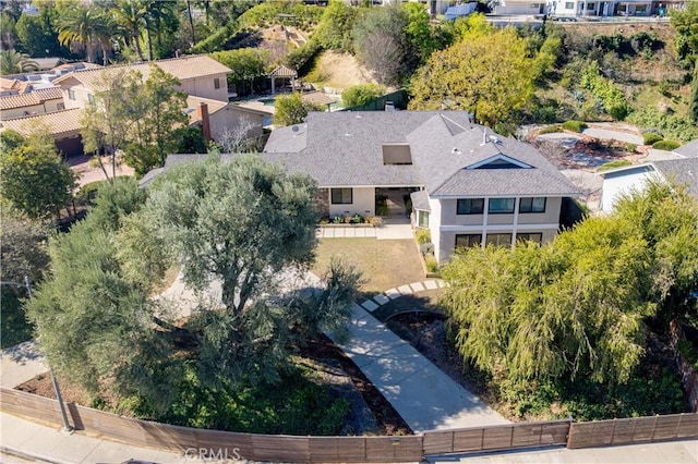 aerial view with a residential view