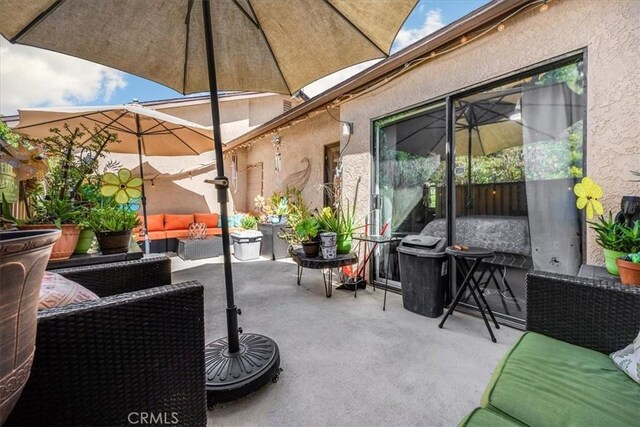 view of patio with an outdoor living space