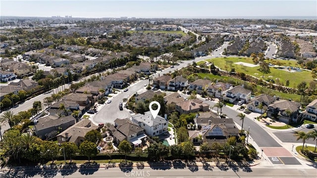 aerial view with a residential view