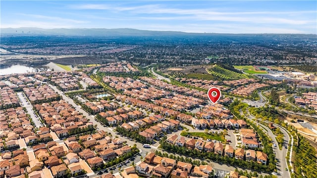 bird's eye view with a mountain view and a residential view