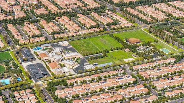 aerial view with a residential view