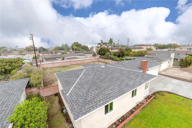 drone / aerial view with a residential view