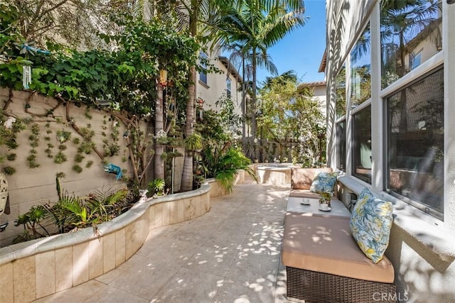 view of patio featuring a fenced backyard