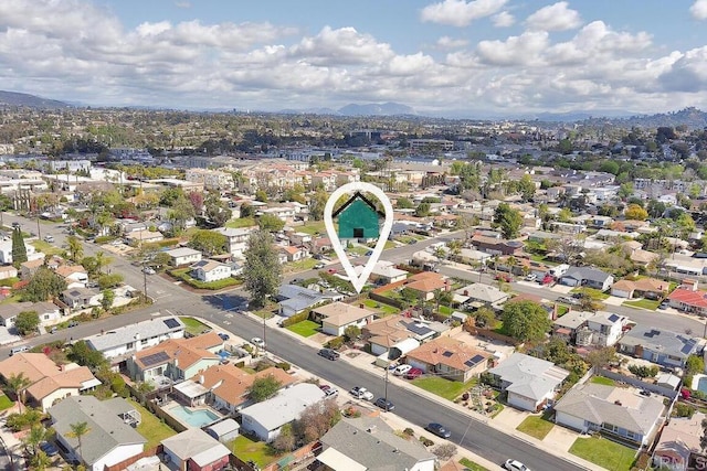 aerial view with a residential view