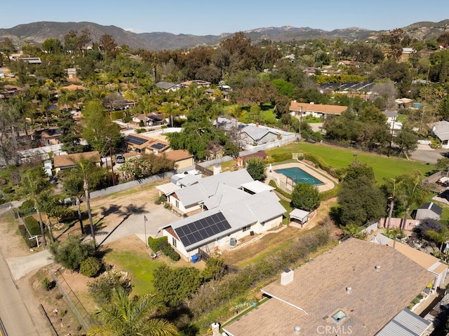 bird's eye view with a mountain view and a residential view