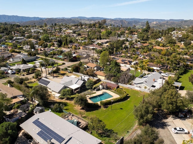 aerial view with a residential view and a mountain view