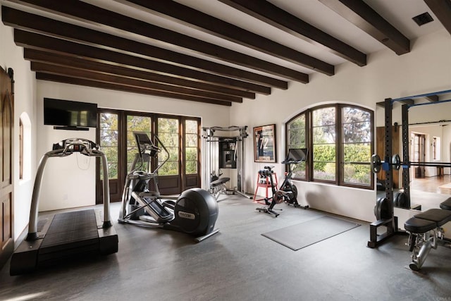 workout room with visible vents