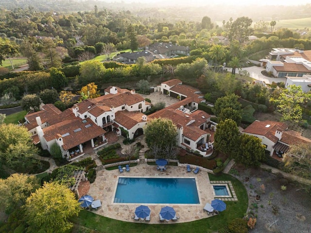 aerial view featuring a residential view