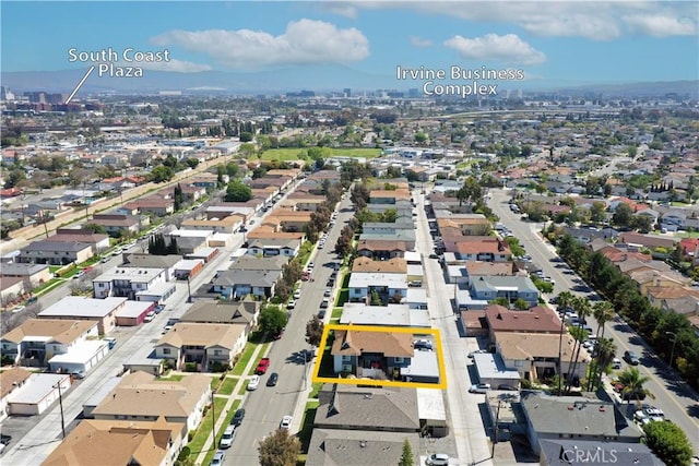 bird's eye view featuring a residential view