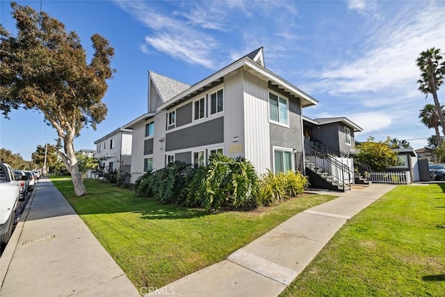 exterior space with a yard