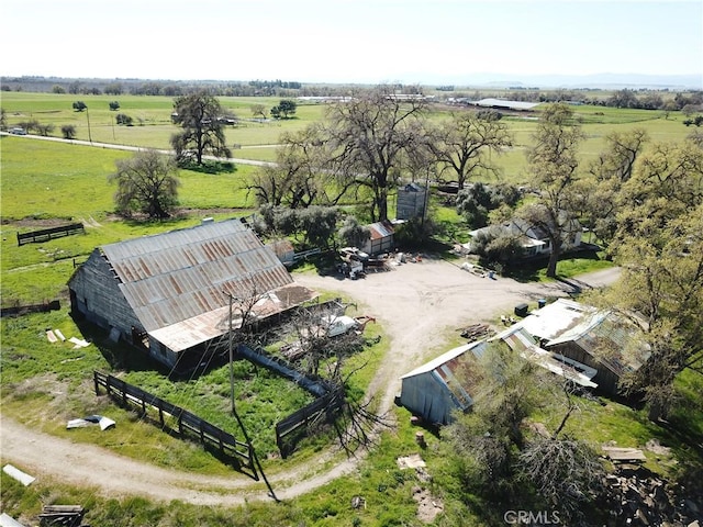 aerial view with a rural view