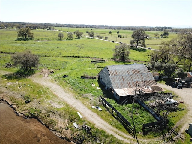 drone / aerial view featuring a rural view