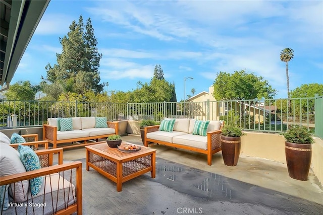 view of patio / terrace featuring an outdoor hangout area