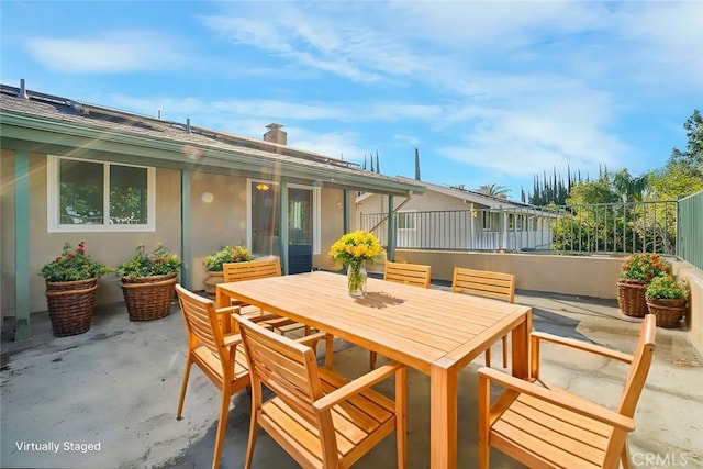 view of patio / terrace featuring outdoor dining area