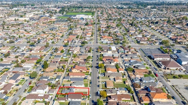 aerial view featuring a residential view