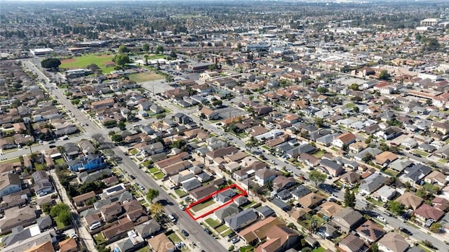 aerial view with a residential view