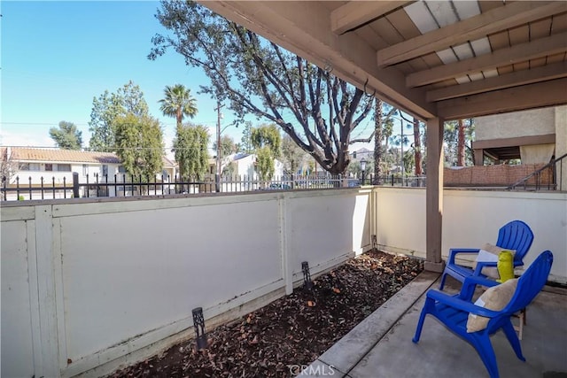 view of patio featuring a fenced backyard