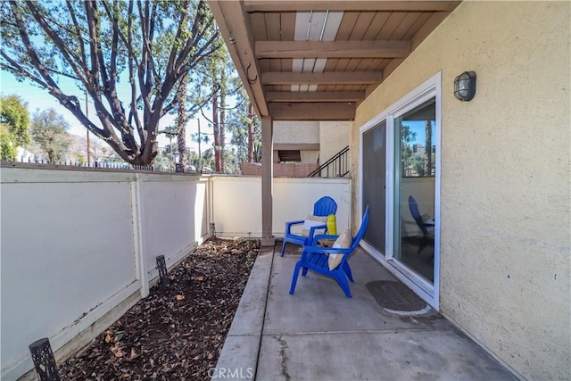 view of patio with a fenced backyard