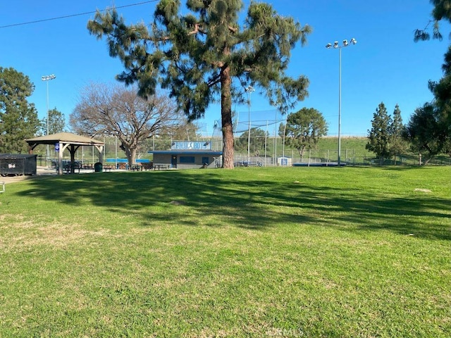 view of yard with a gazebo