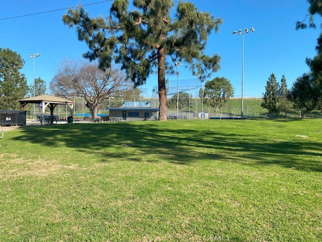 view of yard featuring a gazebo