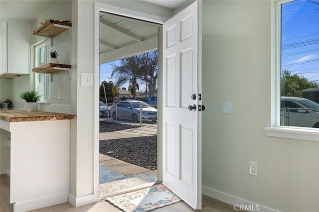 entryway with baseboards