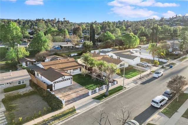 aerial view with a residential view