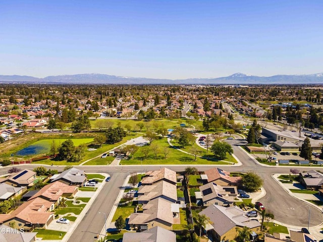 bird's eye view with a mountain view and a residential view