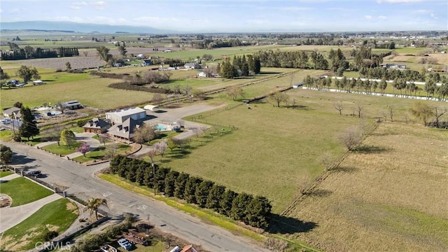 aerial view with a rural view