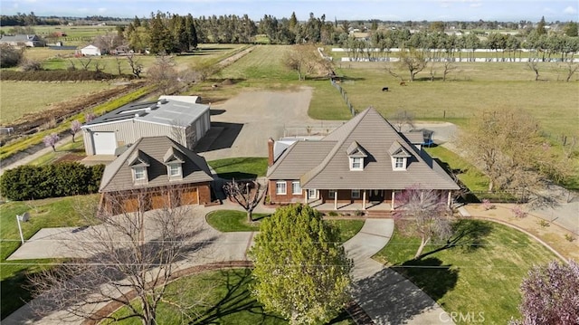 aerial view featuring a rural view