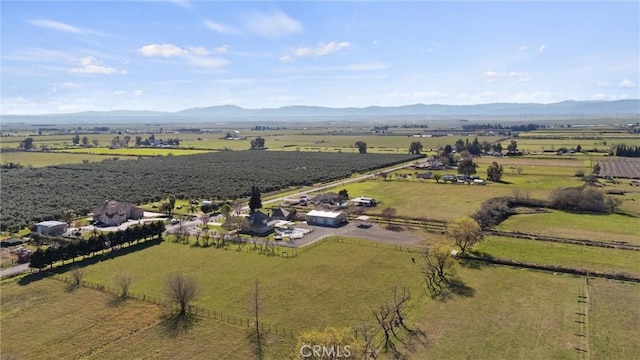 bird's eye view with a mountain view and a rural view