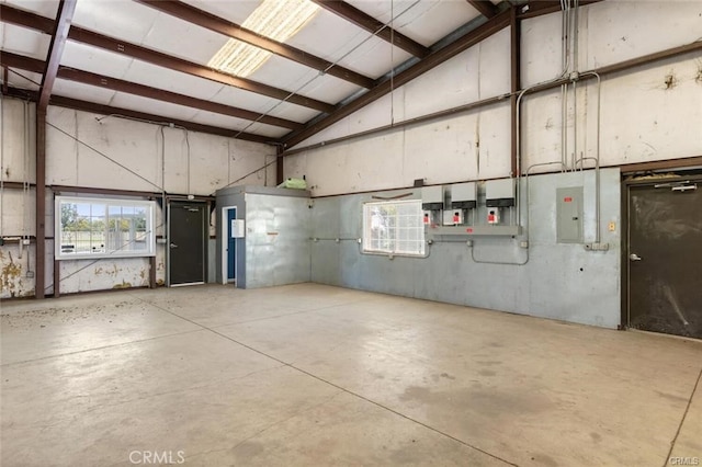 garage with electric panel