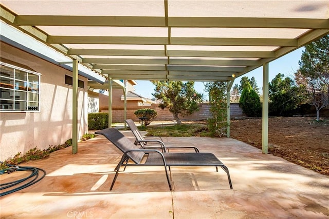 view of patio with a fenced backyard