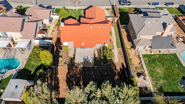 aerial view featuring a residential view