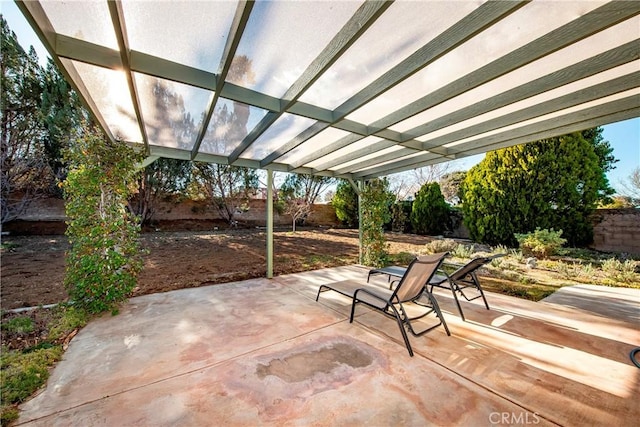 view of patio with a fenced backyard