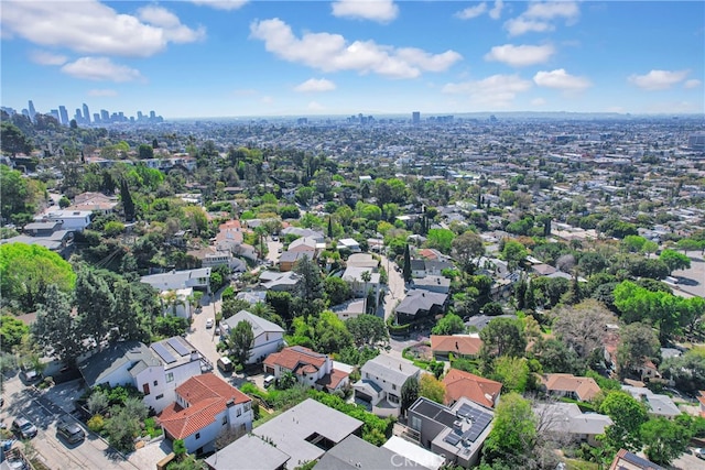 birds eye view of property featuring a residential view and a city view