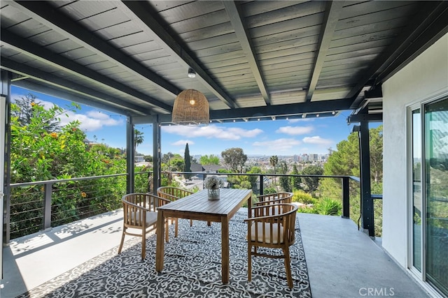 interior space featuring a balcony