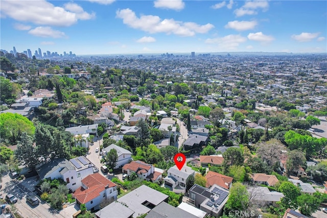 aerial view with a residential view